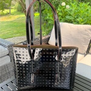 Arcadia, Italian embossed patent leather shoulder/tote bag
